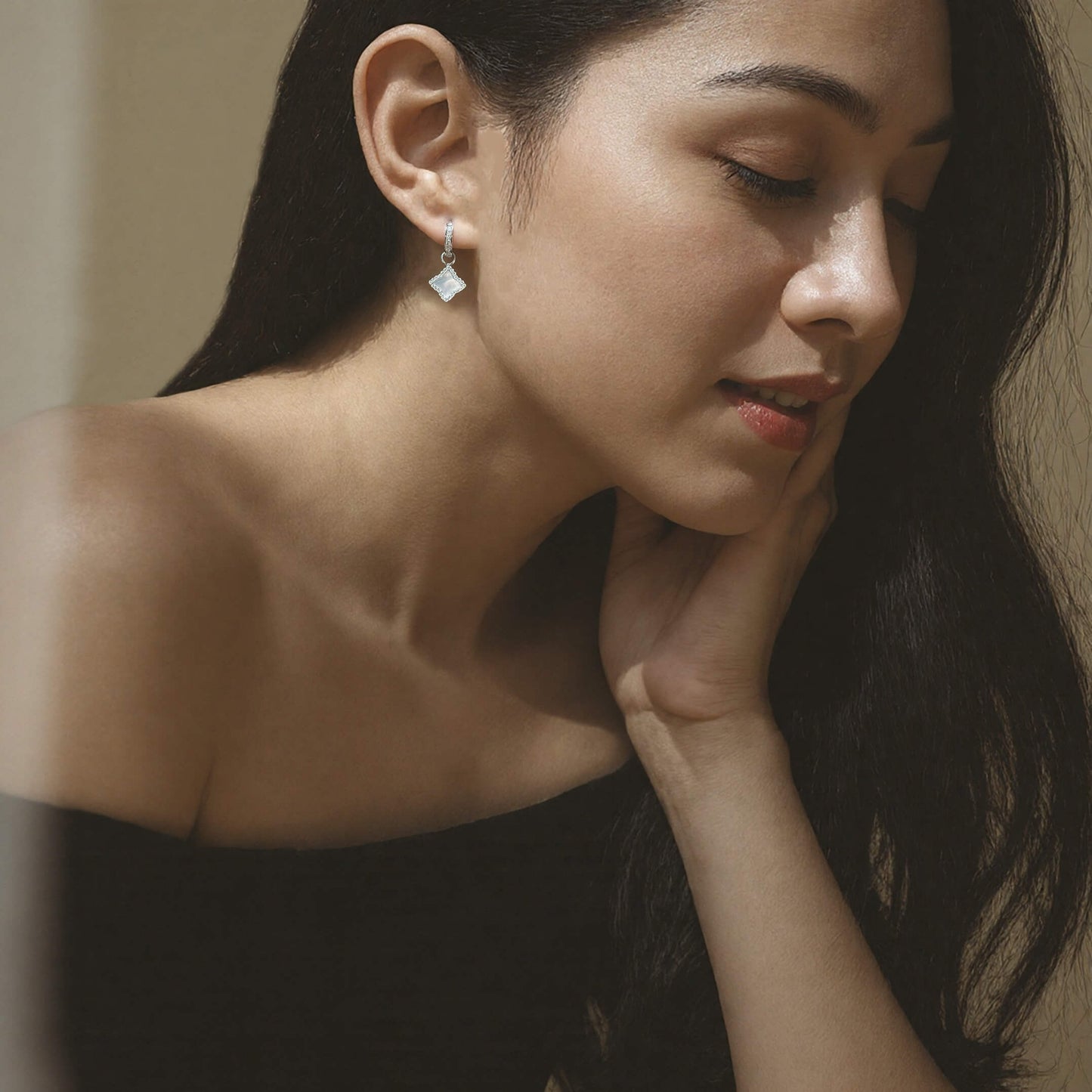 Silver Flare Huggie Earrings