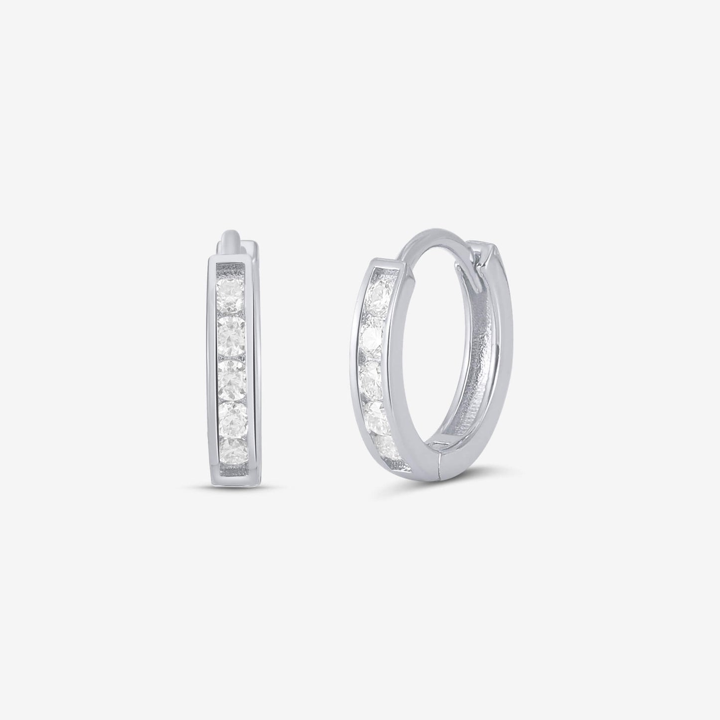 Silver Huggie Earrings