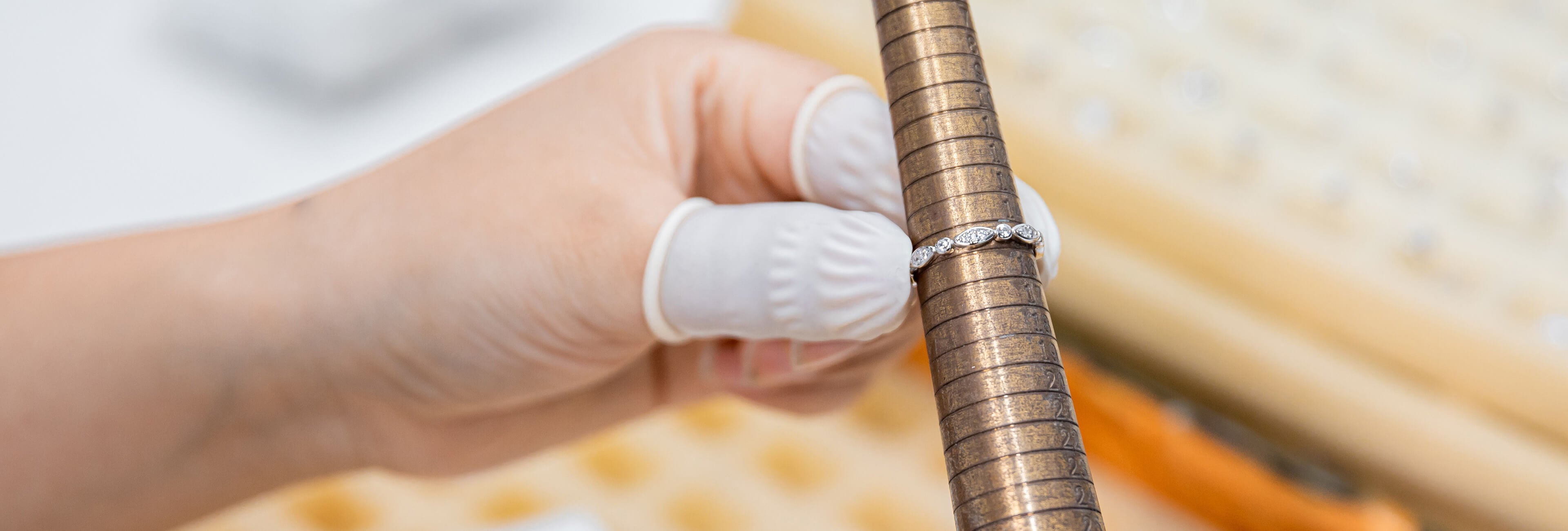 A close-up of our commitment to quality, where every demi-fine jewellery piece undergoes strict and meticulous inspection.